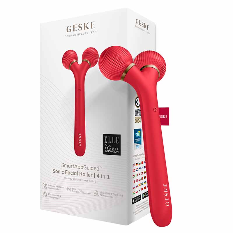 GESKE 000844RE01 Sonic Facial Roller | 4 in 1 “Special Edition”+ Free Travel bag