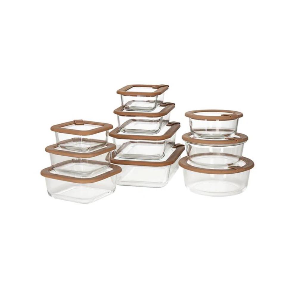 Nutricook 24‑Piece Glass Storage Set – 12 Containers & Matching Lids, Airtight and Borosilicate, NC‑GS240