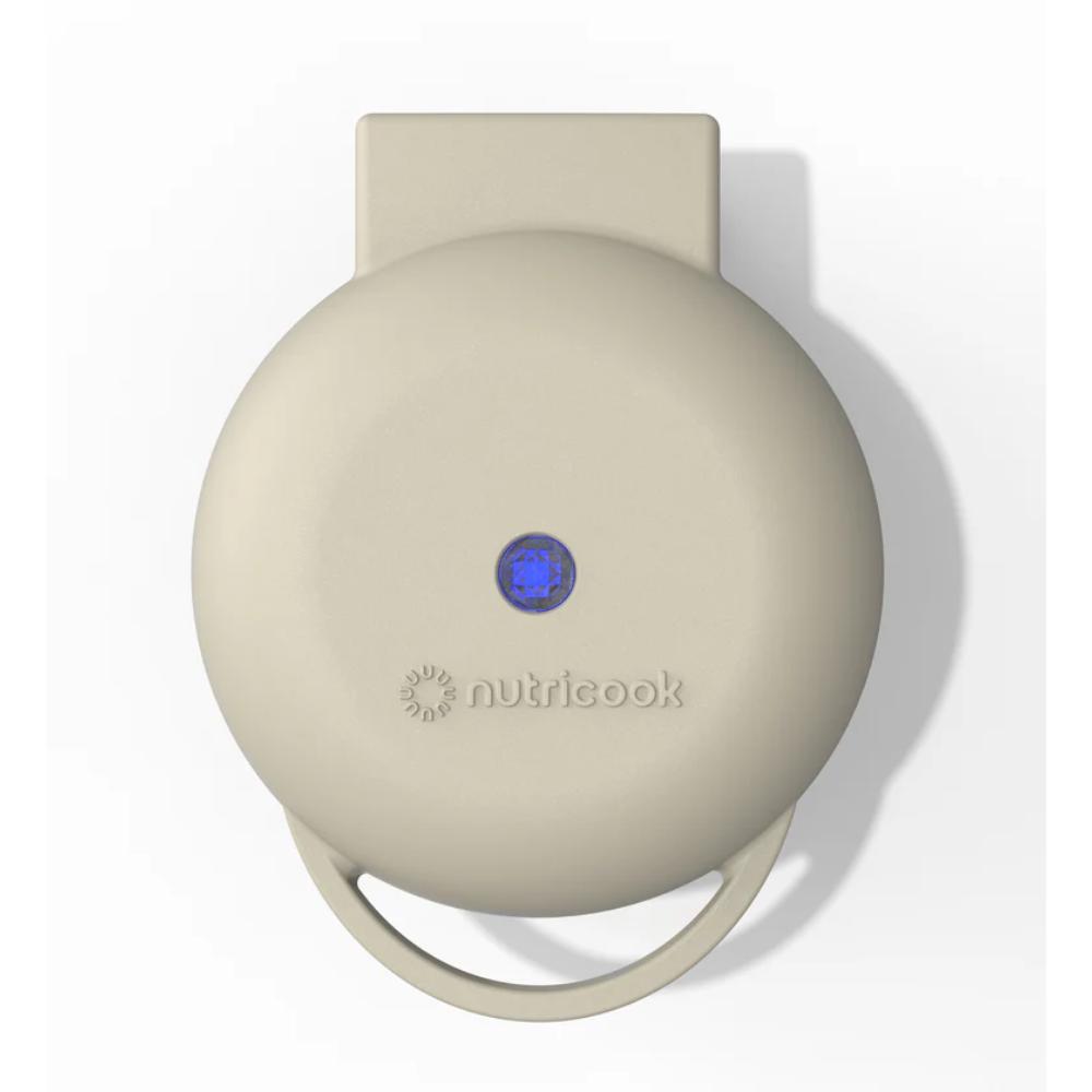 Nutricook Mini Waffle Maker 350-400W, Healthy Ceramic Coating, Quick Heat – Beige, NC-WM100BG