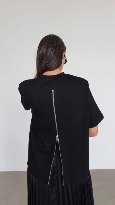 Black Pleated Midi Dress